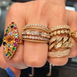 missvikki 2021 Dubai Style Stackable Rings with 5A Cubic Zirconia Stones 2020 Women Engagement Party Jewellery High Quality