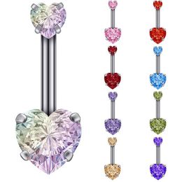 Body Jewellery Steel Belly Button Ring Crystal Piercing Navel Heart Style Sex Body Jewellery Punk Hip Hop Crystal Club Body Jewellery