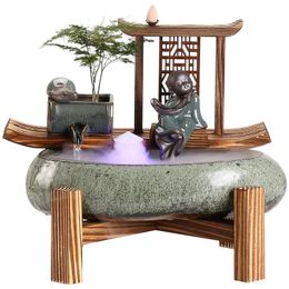 Decorative Objects & Figurines Creative Water Fountain Landscape Decoration Living Room Fortune Office Ceramic Chinese Gift