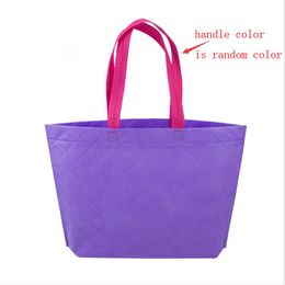 Shopping Bags 200pcs/lot ECO Plaid Clothes Storage Case Tote Recycle Non-Woven Fabric Supermarket Bag