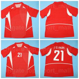 National Team 2002 Men Retro Soccer 21 J S PARK Jerseys Vintage Classic Team Red Color For Sport Fans Football Shirt Kits Uniform Custom Name Number HanGuo