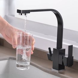 Philtre Kitchen Faucet Drinking Water Single Hole Black Hot and cold Pure Water Sinks Deck Mounted Mixer Tap 81058