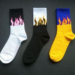 Harajuku Color Unisex Socks Streets Contrast Flames Power Warmth Passion Socks 