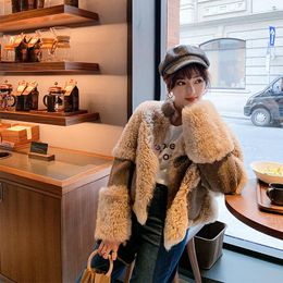 Women's Fur & Faux High Quality Real Wool Coat Short Korean Coats And Jackets Women 2021 Warm Female Jacket Sheep Shearing Abrigos Zjt555