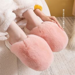 Winter House Fluffy Women Fur Slippers Big Fur Toe Girls Fuzzy Slides Bedroom Soft Anti-Slip Sole Warm Ladies Plush Shoes Y1120