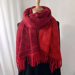 High quality printed long cashmere scarf for women's autumn and winter padded warm scarves 180*65