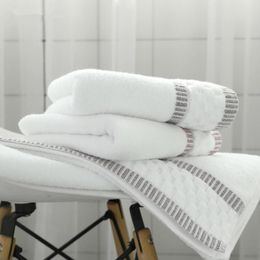 Towel 34x75cm 100% Cotton White Hand Thicken Absorbent Washcloth Soft Home El Bathroom Adults Towels