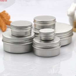 100 x 5ml 10ml 15ml 30ml 50ml 60ml Aluminium Metal Jars Cosmetic Refillable Container Cream Pot Bottle Makeup Cases Storage Boxgoods
