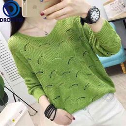 Fashion Pullovers Sexy Sweater Women Fall Soft Cotton Loose V-neck Knitted Thin Winter Korean Casual Simple Chic Tops 210917