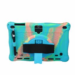 360 Degree Rotating silicone Case Stand Cover hand strap for iPad Mini 123456 Air 9.7 Air4 10.2 10.9 pro 11 mini6 samsung Galaxy Tab A7 Lite 8.7" 8.0 T295 10.4"