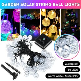 Outdoor Solar Power 50 LED String Light Garden Decor Landscape Waterproof Lamp Christmas Tree Decorations Lights - Coloured