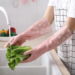 Disposable Gloves Thickened Rubber Latex Washing Clothes Waterproof Plastic Housework Durable Plus Velvet Kitchen Dishwashing