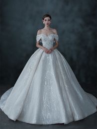 Exquisite Wedding Dresses With Strapless Off-shoulder Beaded Appliqued Race Vintage Ball Gown Wedding Dress Custom Made Vestidos De Novia