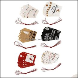 Christmas Decorations Festive & Party Supplies Home Garden 24 Pcs Paper Tags Present Gift Hanging Labels Drop Delivery 2021 Jq51H