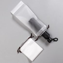 Storage Bags 1/2/4pc Translucent Plastic Bag Umbrella 33X13cm Reusable Drawstring Cover Home OrganizerStorage