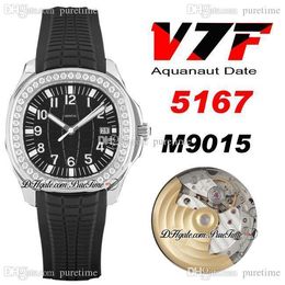 2021 V7F 5167 Miyota 8215 Automatic Mens Watch Diamond Bezel Black Texture Dial Rubber Strap Date PTPP Puretime PE203b2