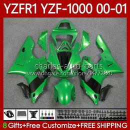 Motorcycle Bodywork For YAMAHA YZF-R1 YZF1000 YZF R 1 1000 CC 00-03 Bodys 83No.73 YZF R1 1000CC 2000 2001 2002 2003 Glossy green YZF-1000 YZFR1 00 01 02 03 OEM Fairing Kit