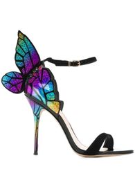 Sophia Webster Evangeline Angel Wing Sandal summer cool slides Plus Size 42 Genuine leather Wedding Pumps Pink Glitter Shoes Women Butterfly Sandals Shoes