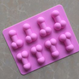 Silicone Ice Mould Funny Candy Biscuit Moulds Tray Bachelor Party Jelly Chocolate Cake Moulds Household 8 Holes Baking Tools Mould SN2107