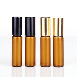 3 ml Refillable Empty Brown Glass Essential Oil Perfume Roll On Bottle Fragrance Dispenser