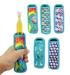 Neoprene Ice Cream Tools Popsicle Sleeves Insulated Freezing Icypole Holders for Children's Summer Cactus