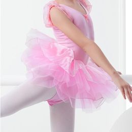 -Meninas crianças balé tutu saias inchado bailarina performance palco desgaste branco rosa fada vestido curto