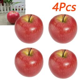 fake food UK - Decorative Flowers & Wreaths 4 Pcs Artificial Plastic-Apple Fruit Fake Display For Kitchen Foods Christmas Decor Home Decoration Accessories