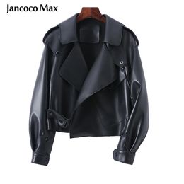 Sheepskin Coat For Women Leather Jacket Winter Spring Moto Biker Genuine Top Quality Black S7547