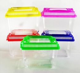 Little Pet Rabbit House Mini Clear Hamster Cage Cute Transparent Plastic Goldfish Turtle Bowl With Portable Handle Many Colours