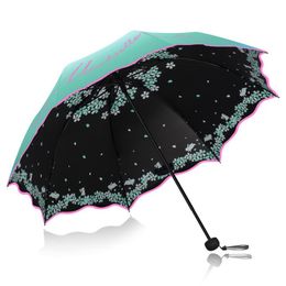 Quality Folding Umbrella For Women Travel Anti-UV Windproof Rain Flower Modish Female Sun Girl Parasol Pocket Umbrellas