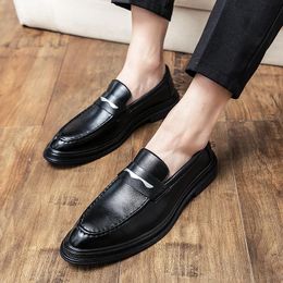 Men Shoes lace up Mens Dress Shoes Loafers For Wedding Casual Leather Men Luxury Fashion Trend Man Italian Formal Men's flats