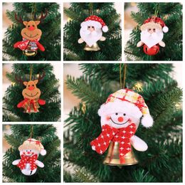Gallerduk julklockor prydnad santa snögubbe renar xmas träd jingle dörr hängande pendlar hem nyår fest semester dekorationer gåva hy0056