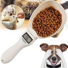 Pet Food Scale Cup For Dog Cat Feeding Bowl Kitchen Scale Spoon Measuring Scoop Cup Portable With Led Display Y200922