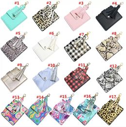 High-Quality Creative PU Leather Cards Case Ladies Coin Purse Bag Keychain for Party Favour Bus Card Holder with Tassel Keyring