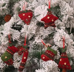 Christmas Decorations Xmas Tree Pendants Creative Christma Stockings Canes Gift Ornaments 6 Styles Party Supplies DD618