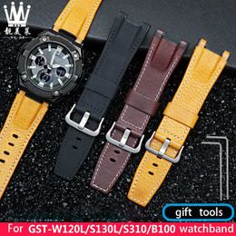 Leather Nylon Watchband Accessories Men Band for Gst-b100 S130 W300gl W330 Series Watch Bracelet Chain Watch Strap Wristband 26 H0915