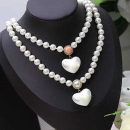 2022 NEW Pearl Necklace Women's Temperament Elegant Sweet Christmas Before Halloween Hot Selling Meat Pink Sweater Chain Anime
