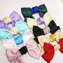 Big Bow Hair Clips Women Girls Hair Accessories Silks Satins Cloth Hair Bows gumki do wlosow Headwear