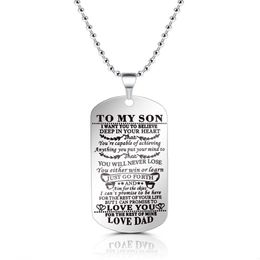 To My Son Daughter Necklaces I Want You Believe Love Dad Mom Pendant Family Necklace Stainless Steel Jewellery