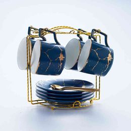 MT Marble Ceramic Coffee Saucer Spoon 200ml Nordic Matt Porcelain Set Advanced Teacup Cafe Espresso Cup