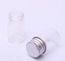 2021 new Clear Glass Bottles Message Wishing Bottles Makeup Cosmetic Sample Bottles Jar Essential Oils Vial Container With Aluminium Screw