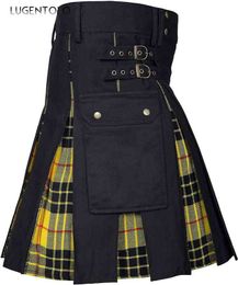 Men Scotland Short Skirt Large Size Plaid Spring Dance Men's Casual Kilt Scottish Festivals Clothing H1210
