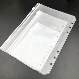 PVC A5 A6 A7 Binder Pockets Zipper Bag Folders For 6-Ring Notebook Binders Files Reports Binder