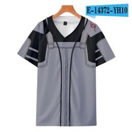 Custom Man Baseball Jersey Buttons Homme T-shirts 3D Printed Shirt Streetwear Tees Shirts Hip Hop Clothes Front and Back Print Good 028