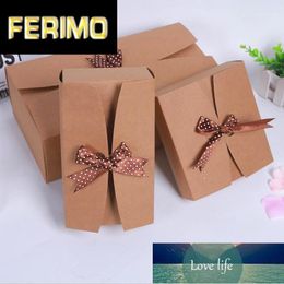 Gift Wrap 20pcs European Kraft Paper Box Wedding Candy Cake Packing Portable Case With Ribbon Big Sizes Gift1 Factory price expert design Quality Latest Style