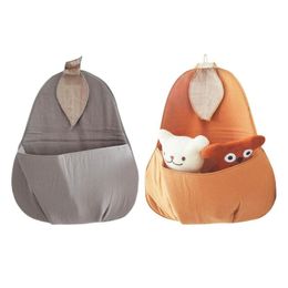 Storage Bags Wall Hanging Organizer Cartoon Pear-Shaped Toys Pocket Home Door Pendant Decor Supplies