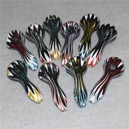 Glass Spoon Hand Pipe 4.0 inches Colourful Dry Herb Tobacco Pipes for Smoking Accessories dab tools