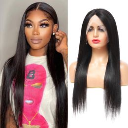 1B Full Human Hair Wig T Part Lace Front Wigs Silky Straight 10~28 Inches Perruques De Cheveux Humains 150% 180% 250% Density RQY4349