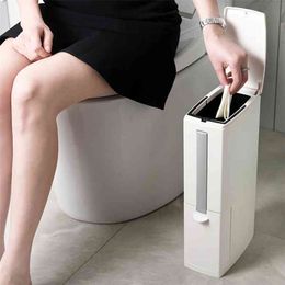 N Trash Can Toilet Brush Set Bathroom Plastic Waste Bin Dustbin Kitchen Garbage Bucket Household Cleaning Tools 210728