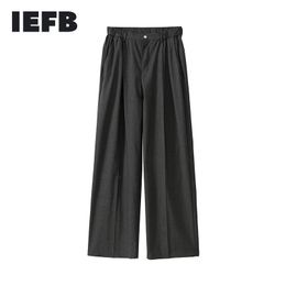 IEFB Men's Wear Casual Wide Leg Suit Pants Loose Straight Pants Spring Korean Trend Fashion Trousers Black Grey 9Y5995 210524